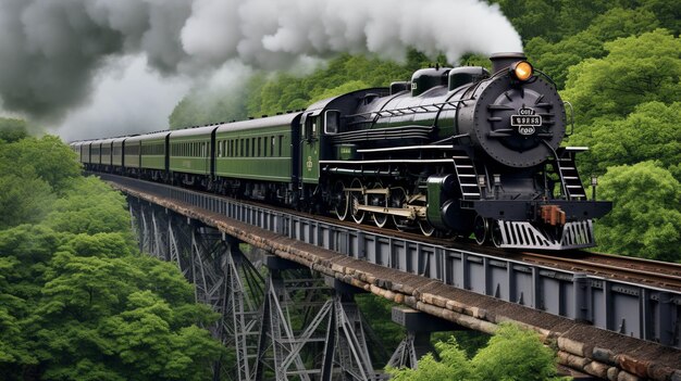 El tren de vapor retro es una imagen fotográfica de alta definición.