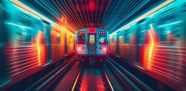 un tren viaja más rápido a velocidad máxima en el metro