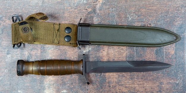 Foto trench knife era un cuchillo de combate militar estadounidense ww11