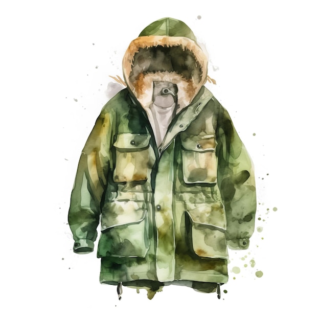 Foto trendige parka-outerwear-quadratillustration