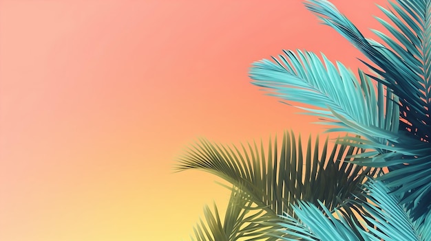 Foto trendiger tropischer sommer-hintergrund mit farbverlauf