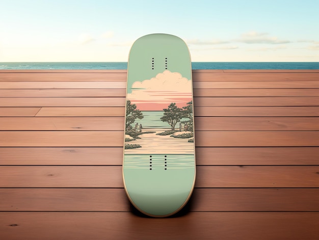 Trendiges Skateboard-Deck-Mockup für Sport und Lifestyle, KI generiert