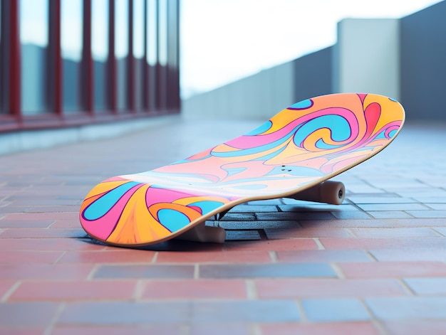 Trendiges Skateboard-Deck-Mockup für Sport und Lifestyle, KI generiert
