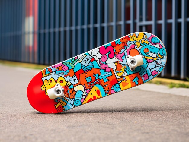 Trendiges Skateboard-Deck-Mockup für Sport und Lifestyle, KI generiert