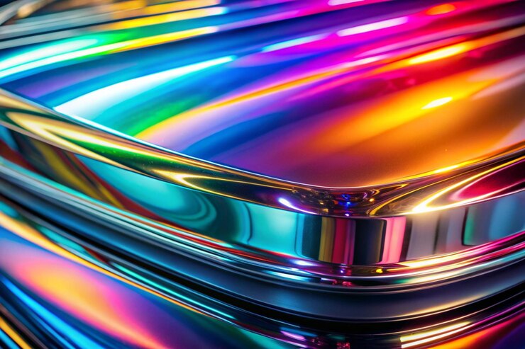 Foto trendy abstract chrome background com cores gradientes