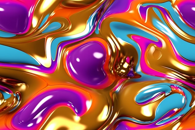 Trendy Colorful Liquid Pattern Ai generativo