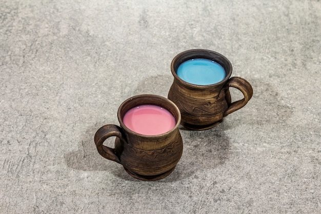 Trendy Drink blau und rosa Latte