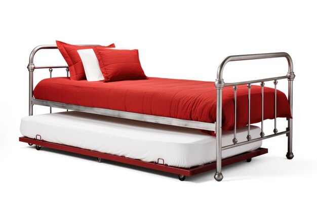 Foto trentlore twin metal daybed com trundle metal daybed isolado em fundo branco