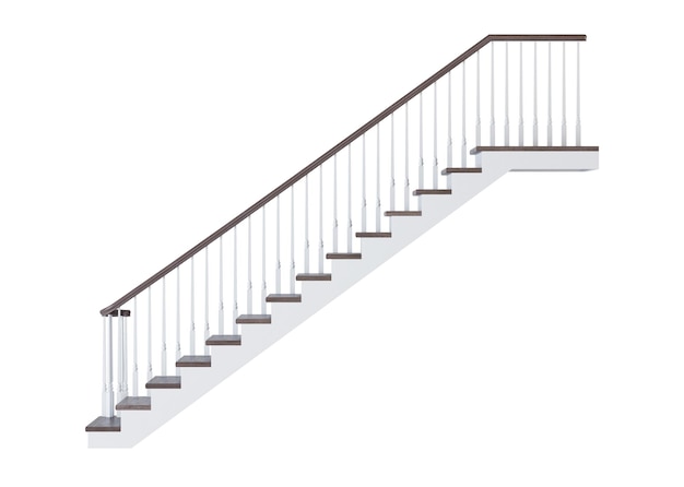 Treppe auf weißem Hintergrund. 3D-Rendering.