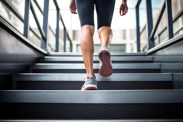 Foto treppe, die routinemäßige körperliche aktivität impliziert