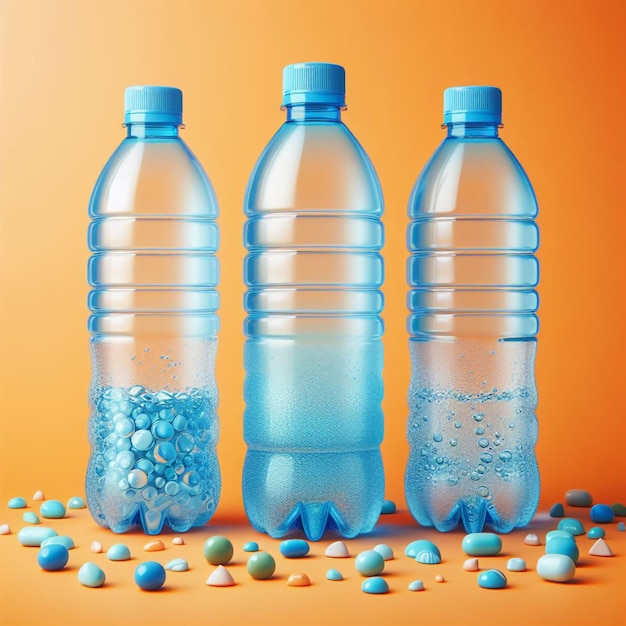 Tres botellas de plástico