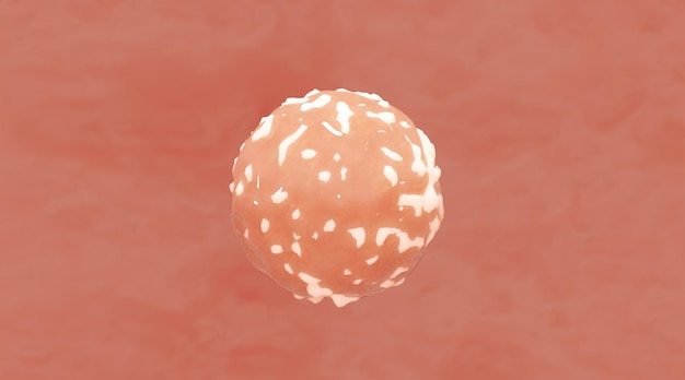 Tres burbujas de colágeno en 3D e ilustración de vitaminas aisladas en fondo azul concepto de cuidado de la piel co
