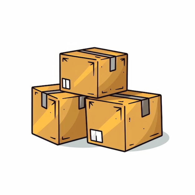 Tres cajas de cartón apiladas