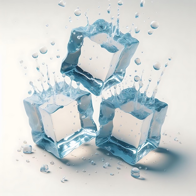 tres cubos de hielo