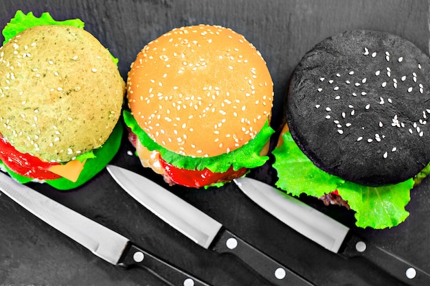 Tres deliciosas hamburguesas