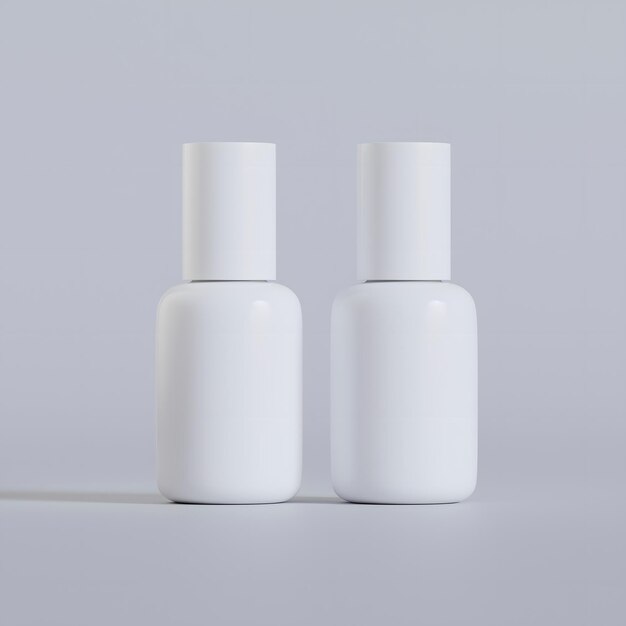 três garrafas brancas de garrafas branco com tampas brancas e um com um que diz quot sem spray quot