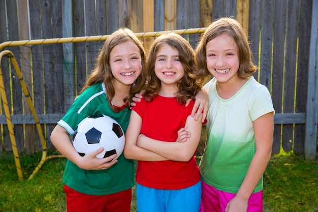 tres hermanas chicas amigos futbol futbol ganador jugadores