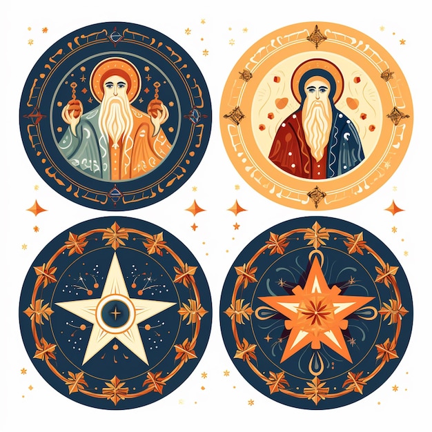 Três ícones religiosos dos três homens sábios generativo ai.