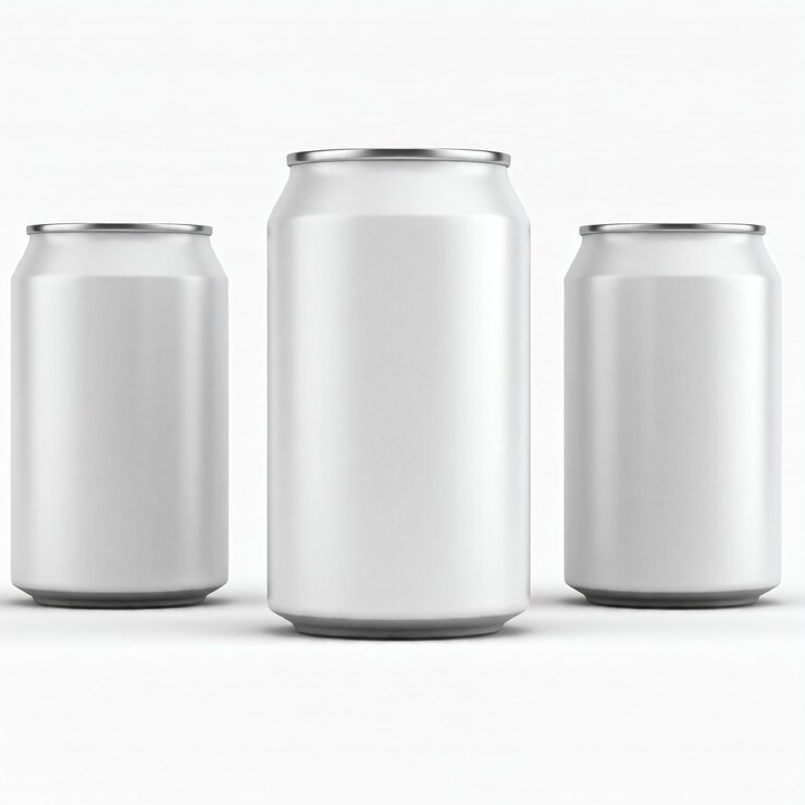 tres latas de hojalata de blanco y plata