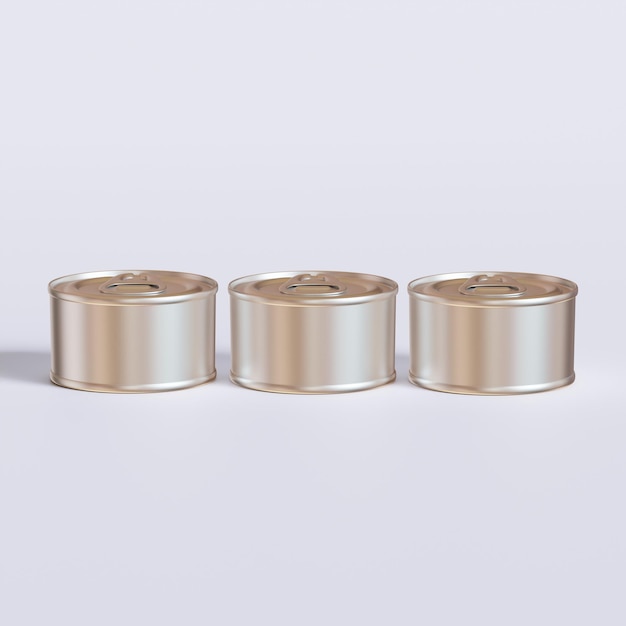 tres latas de plata con el número 3 en ellas