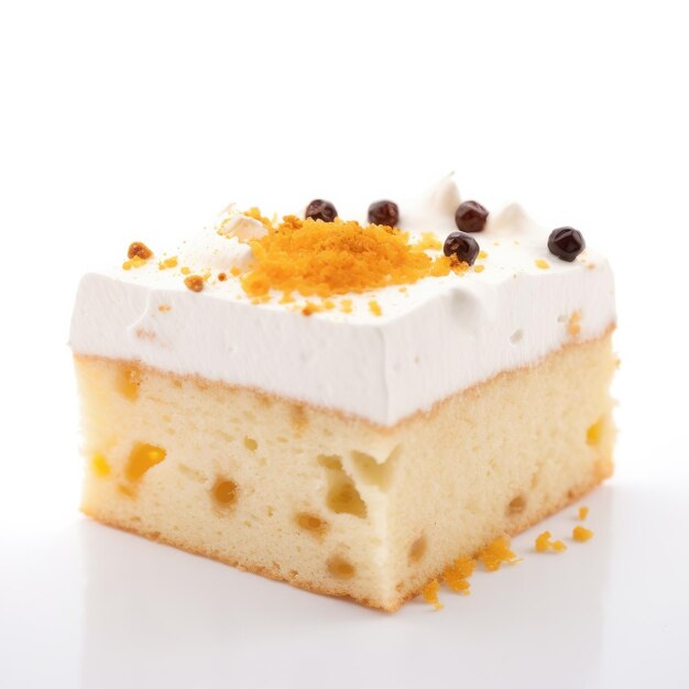 Tres-Leches-Kuchen isoliert auf weißem Generativer KI