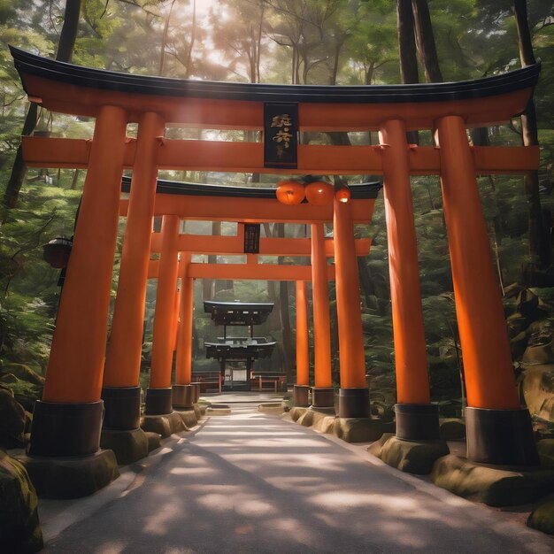 Três mil torii fushima inari santuário