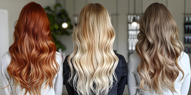 Tres mujeres con diferentes colores de cabello están juntas en una habitación