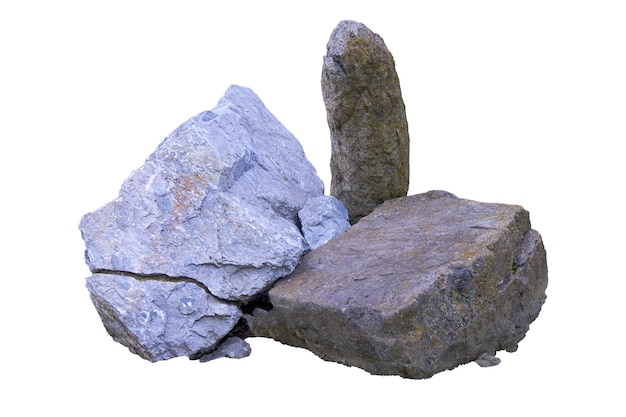 Três pedras isoladas em fundo branco