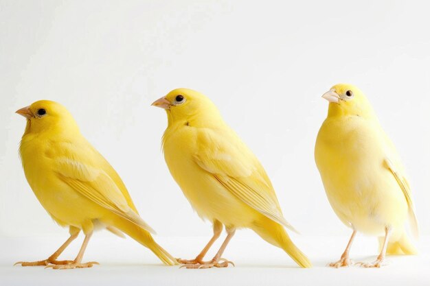 Foto três penas de canário elegantes