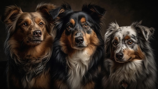 Tres perros seguidos