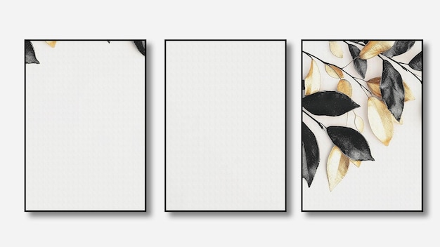 tres pinturas de flores se muestran en un fondo blanco