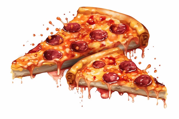 Tres rebanadas de deliciosa pizza aisladas en un fondo transparente