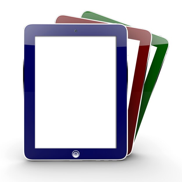 Tres tabletas de colores