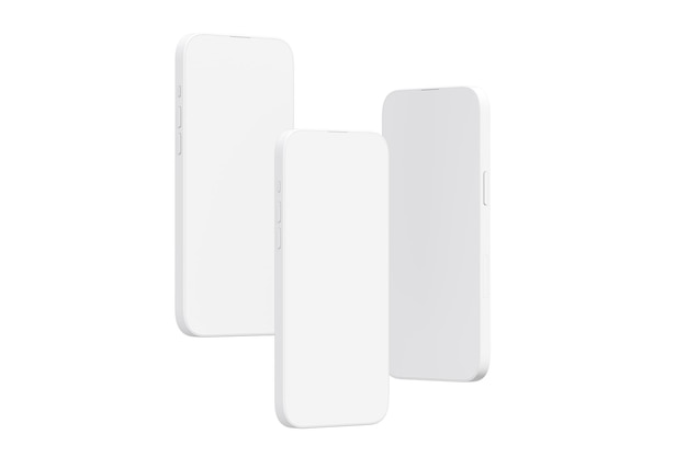 Tres teléfonos celulares, uno de los cuales es de color blanco y negro.