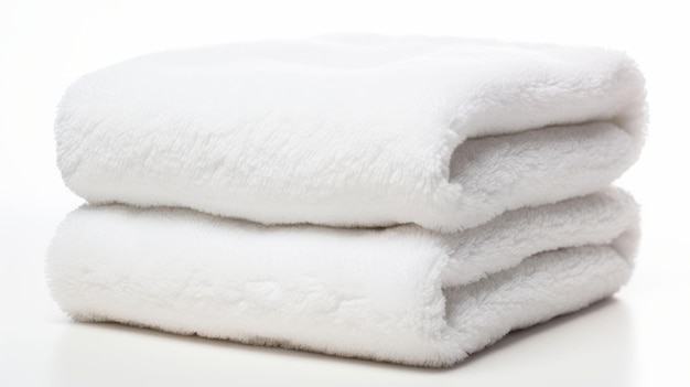 Tres toallas blancas apiladas en la parte superior