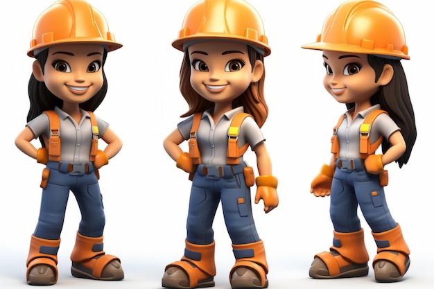 Tres trabajadores de la construcción con cascos