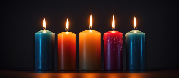 Tres velas alineadas