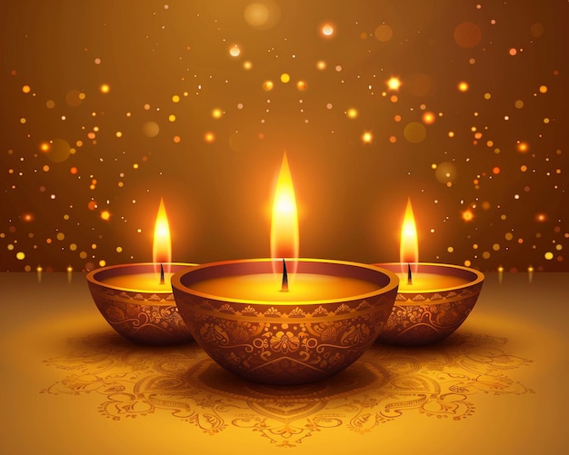 tres velas con un fondo dorado con las palabras " luz " en ellas
