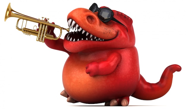 Trex divertido - ilustração 3d