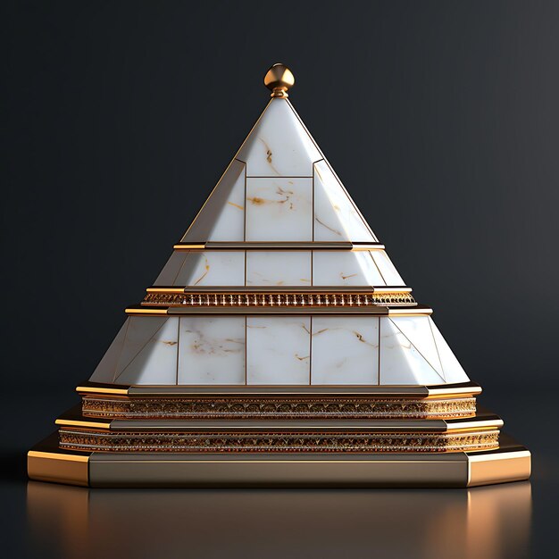 Triacontagonal Pyramid Single Podium mit glänzendem Finish Po Produktstand Konzept Ideen Design Kunst