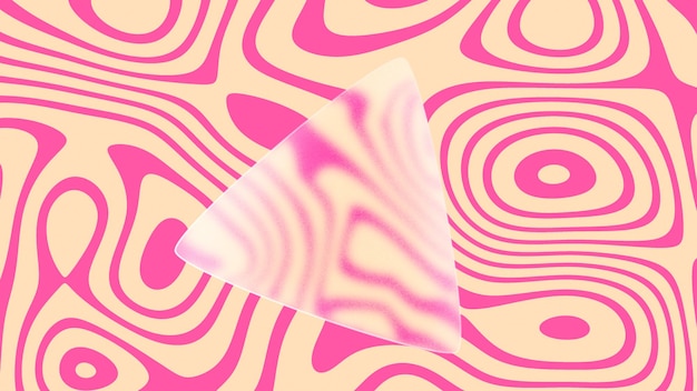 Triângulo abstrato minimalista em fundo rosa bege ondulado, foto de alta qualidade