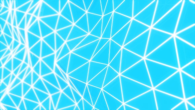 Triángulo blanco del fondo abstracto en fondo azul, fondo geométrico, representación 3d
