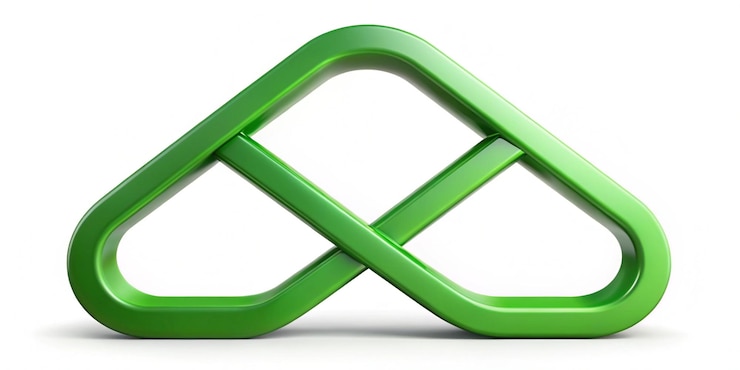 Foto triángulo conectado al infinito verde