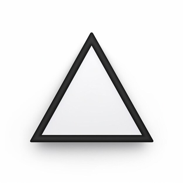 Triángulo curvilíneo plano básico en imagen de fondo aislada blanca