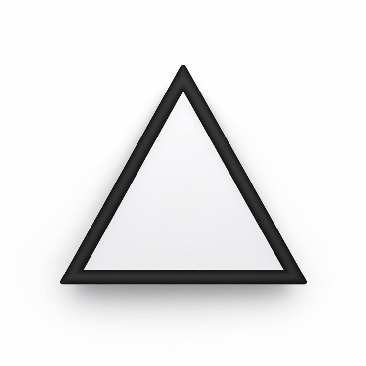 Foto triángulo curvilíneo plano básico en imagen de fondo aislada blanca