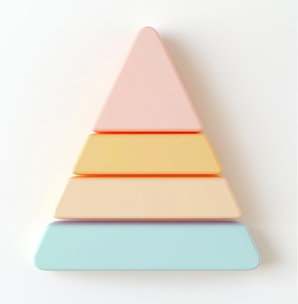 un triángulo en forma de triángulo está hecho de bloques de colores