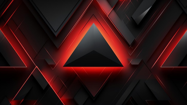 Triángulo geométrico abstracto 3D rojo