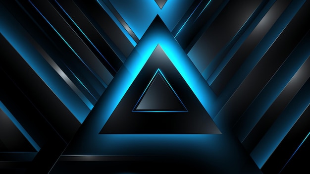 Foto triângulo geométrico abstrato 3d azul