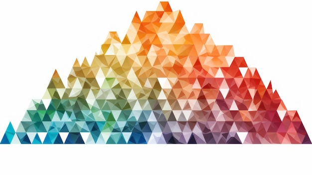 Triângulo geométrico abstrato colorido em vetor de fundo branco
