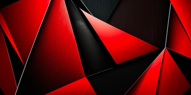 triángulo geométrico rojo y negro ilustración de fondo abstracto fondo de concepto de innovación de tecnología moderna